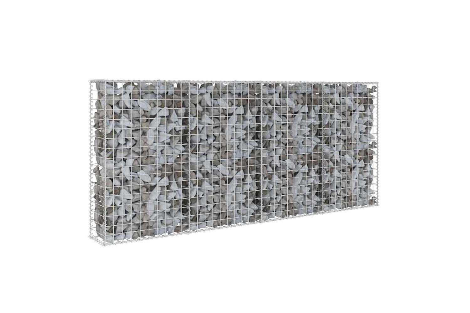 Vidaxl 143580 Gabion Wall With Covers Galvanised Steel 200x20x85 Cm-3
