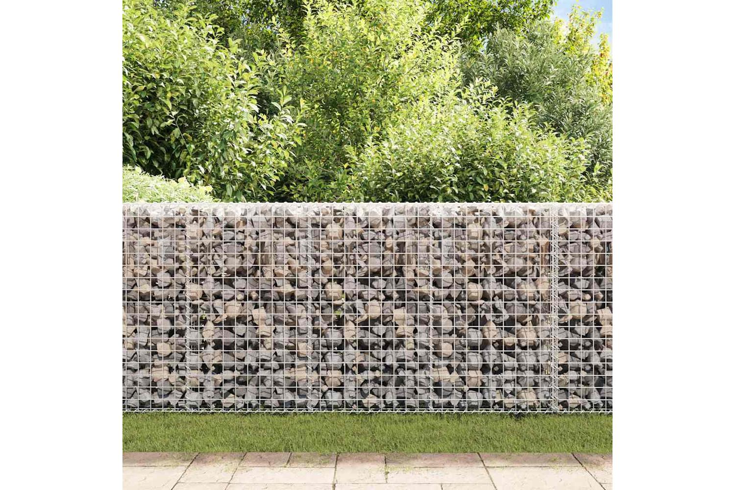 Vidaxl 143580 Gabion Wall With Covers Galvanised Steel 200x20x85 Cm-4