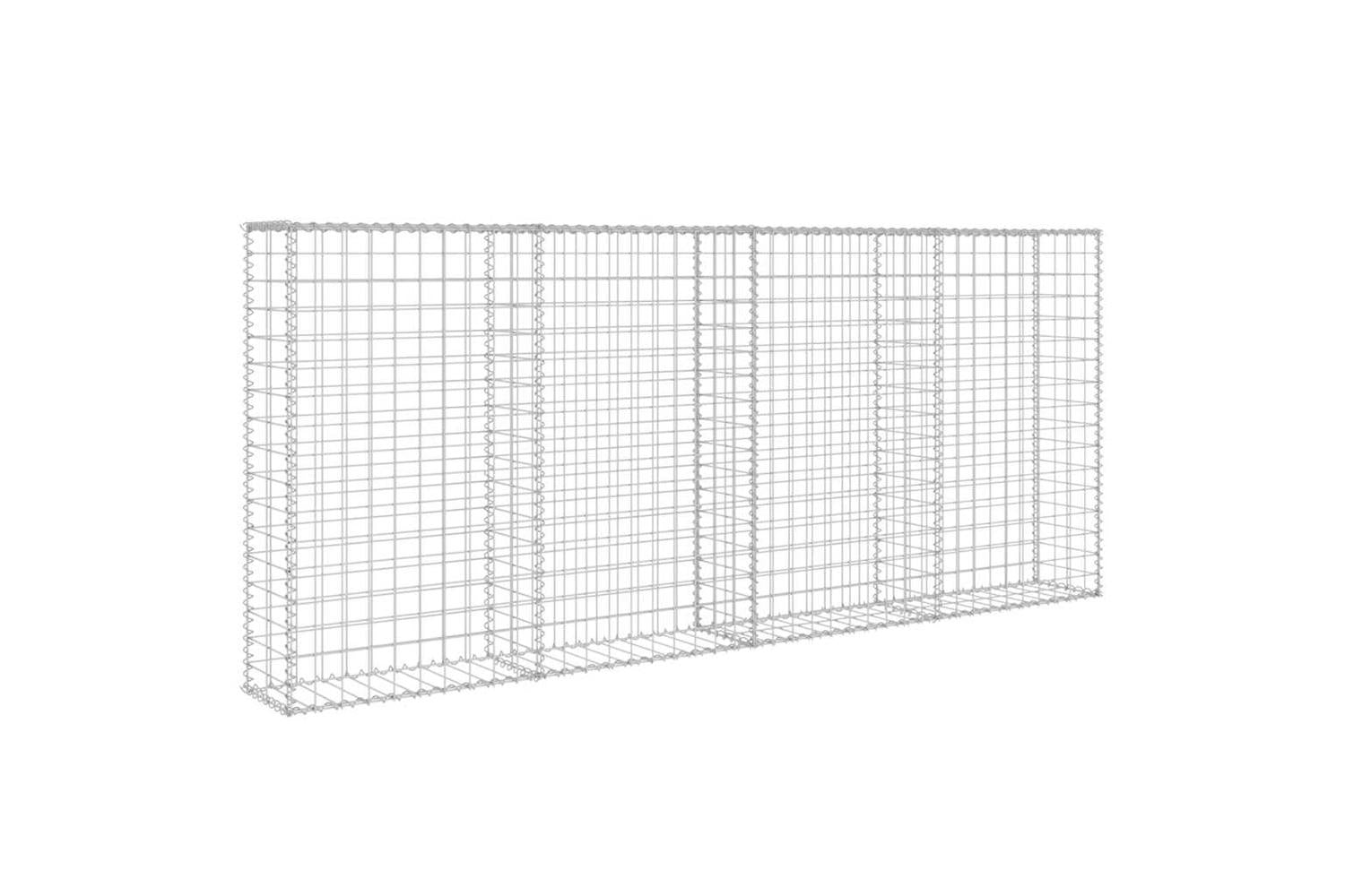 Vidaxl 143580 Gabion Wall With Covers Galvanised Steel 200x20x85 Cm-5