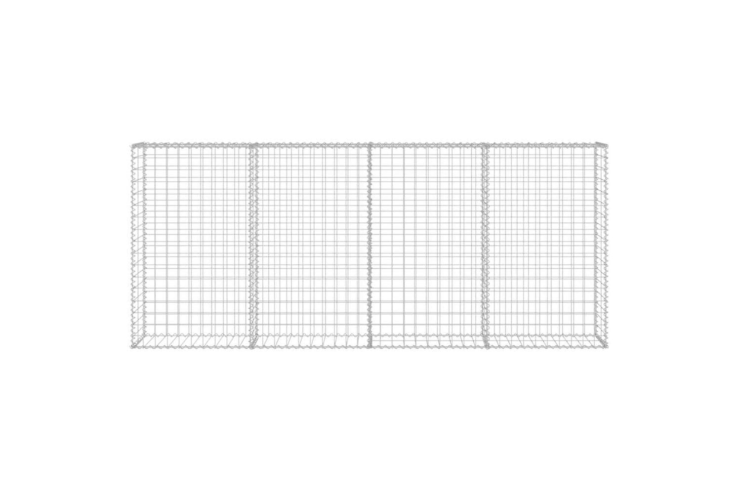 Vidaxl 143580 Gabion Wall With Covers Galvanised Steel 200x20x85 Cm-6