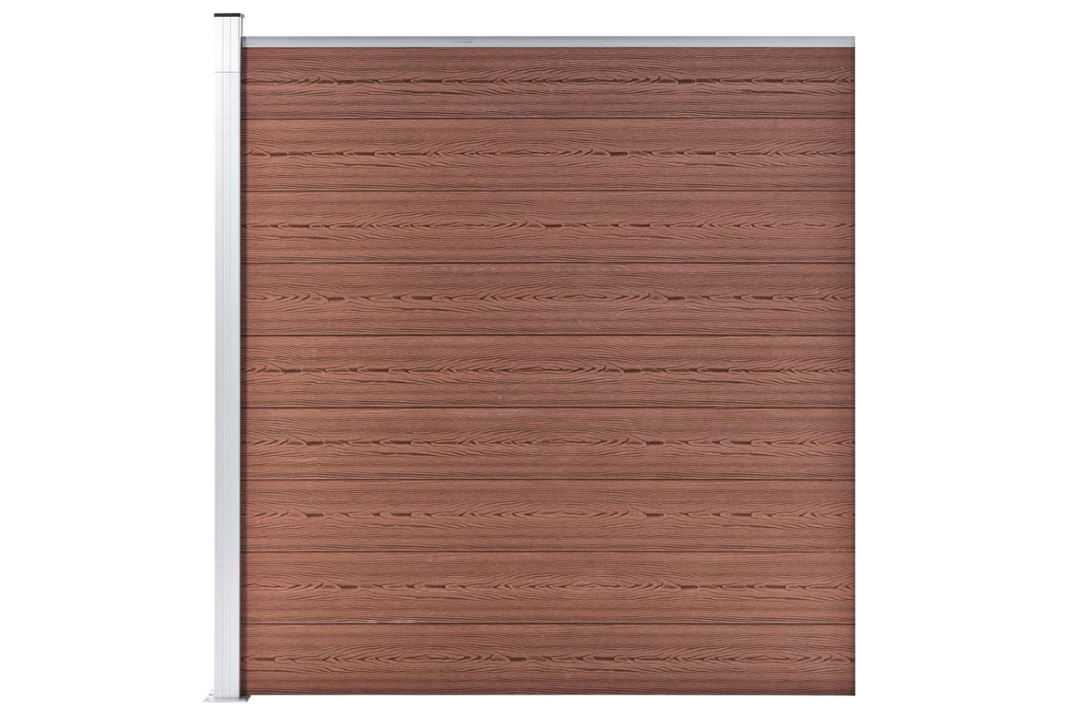 vidaXL 3053219 Wpc Fence Set 5 Square + 1 Slanted 965x186cm Brown-6