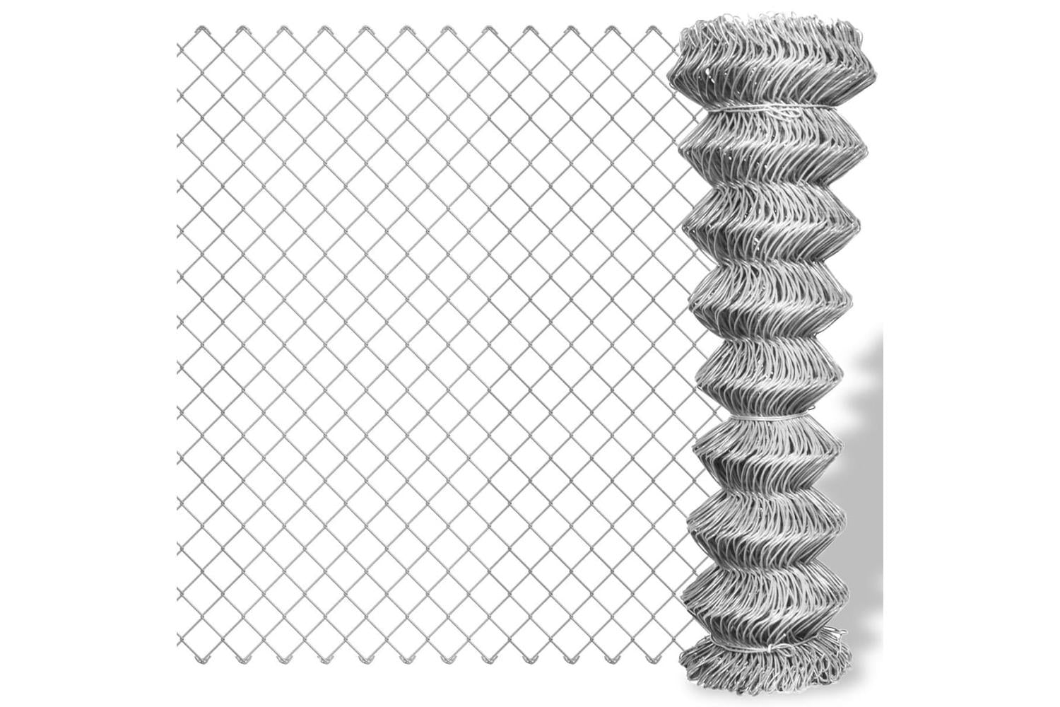 Vidaxl 141493 Chain Link Fence Galvanised Steel 25x1.5 M Silver-2