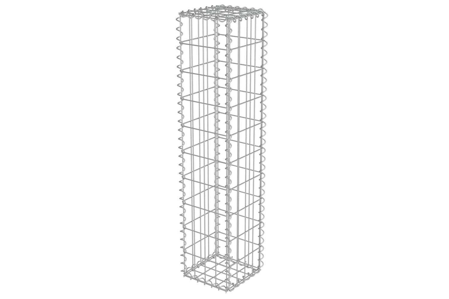vidaXL 143575 Gabion Wall With Covers Galvanised Steel 20x20x100cm-2
