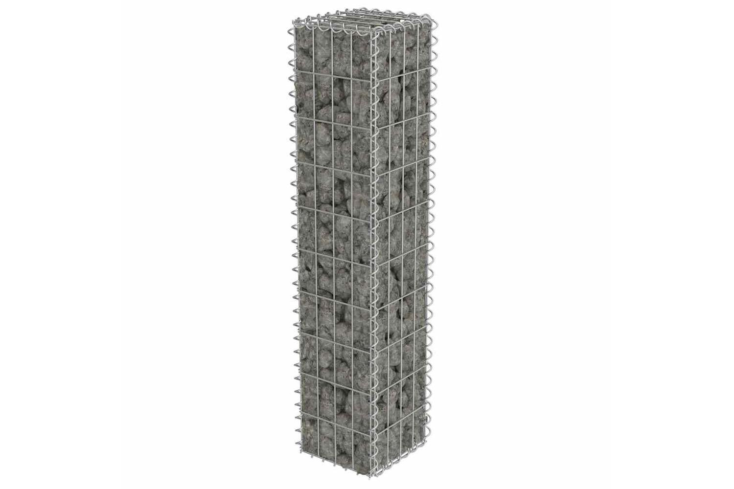 vidaXL 143575 Gabion Wall With Covers Galvanised Steel 20x20x100cm-5