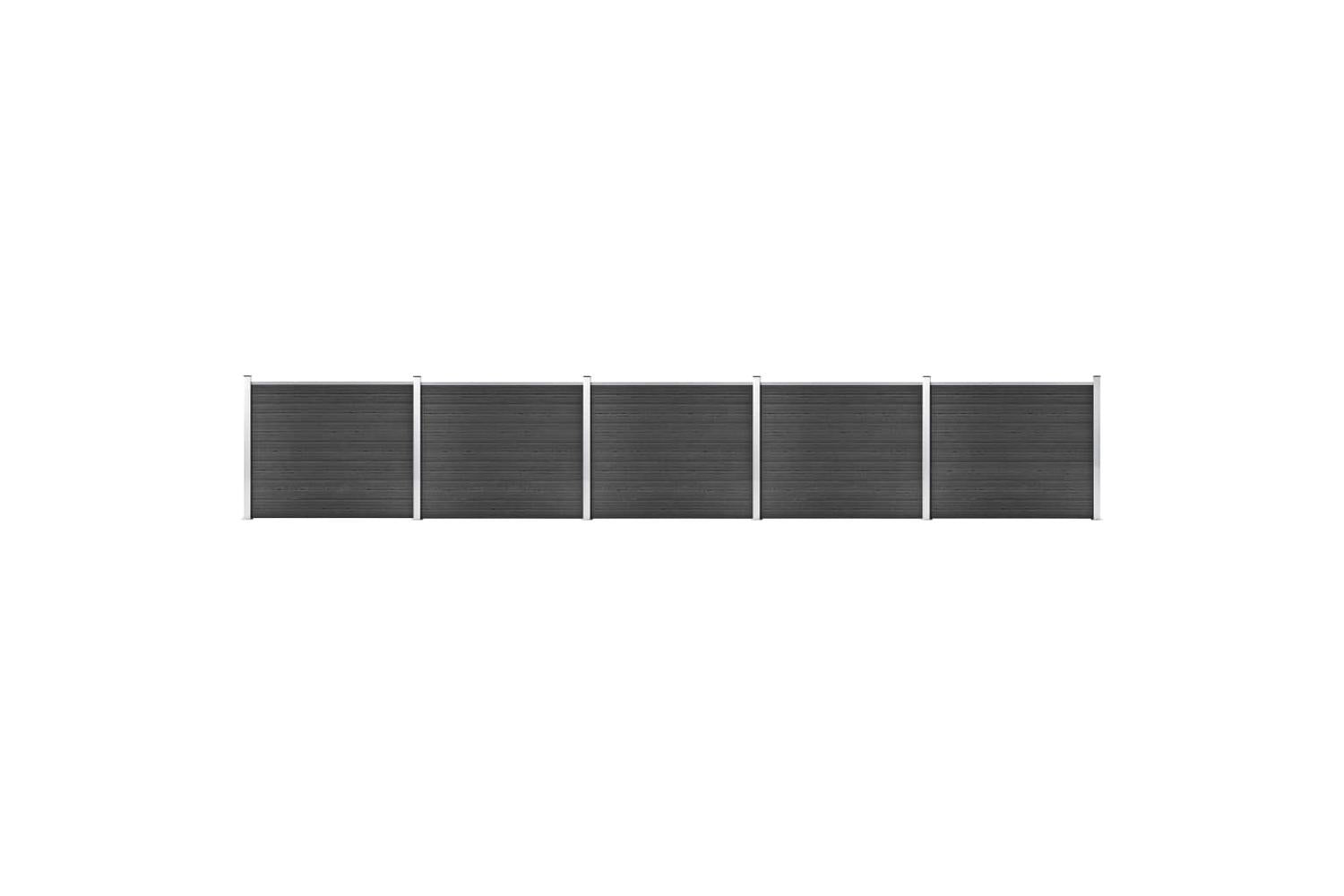 vidaXL 3070458 Fence Panel Set Wpc 872x146cm Grey