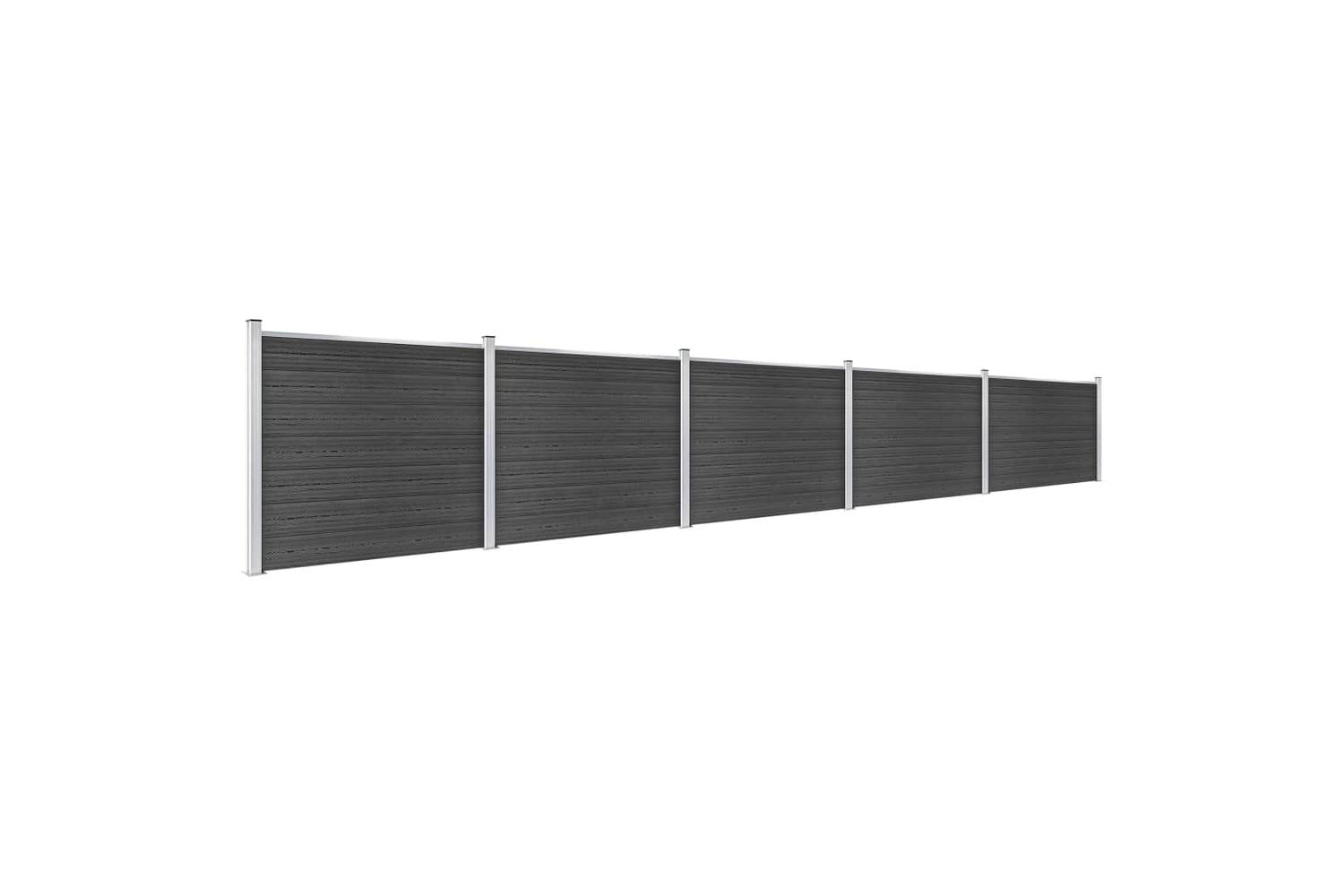 vidaXL 3070458 Fence Panel Set Wpc 872x146cm Grey-2