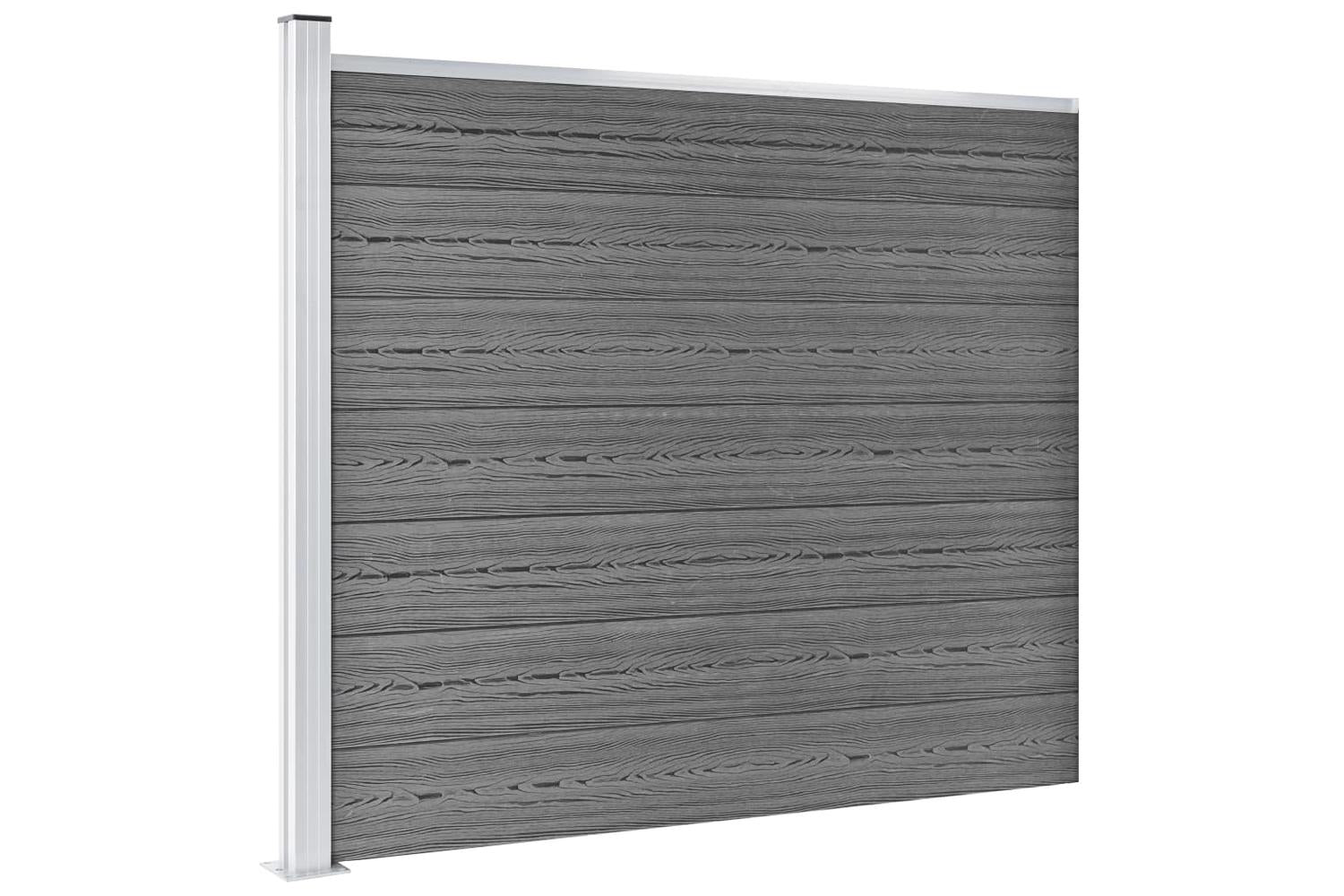 vidaXL 3070458 Fence Panel Set Wpc 872x146cm Grey-3