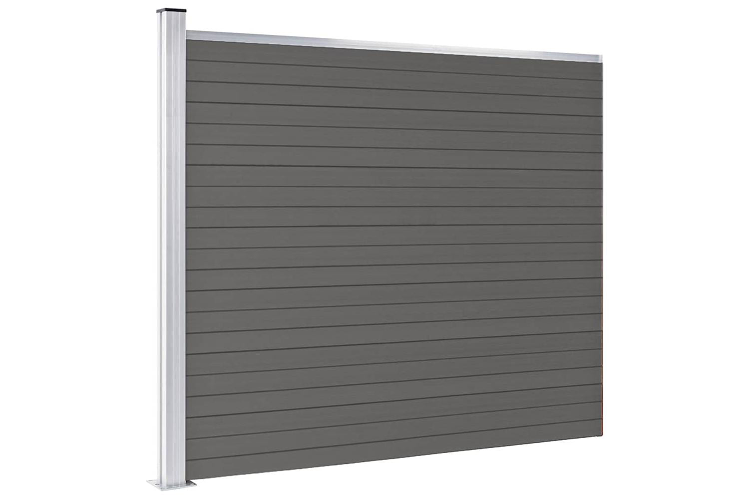 vidaXL Fence Panel Wpc 175x146cm Grey-2