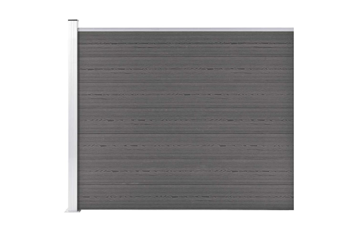 vidaXL Fence Panel Wpc 175x146cm Grey-3