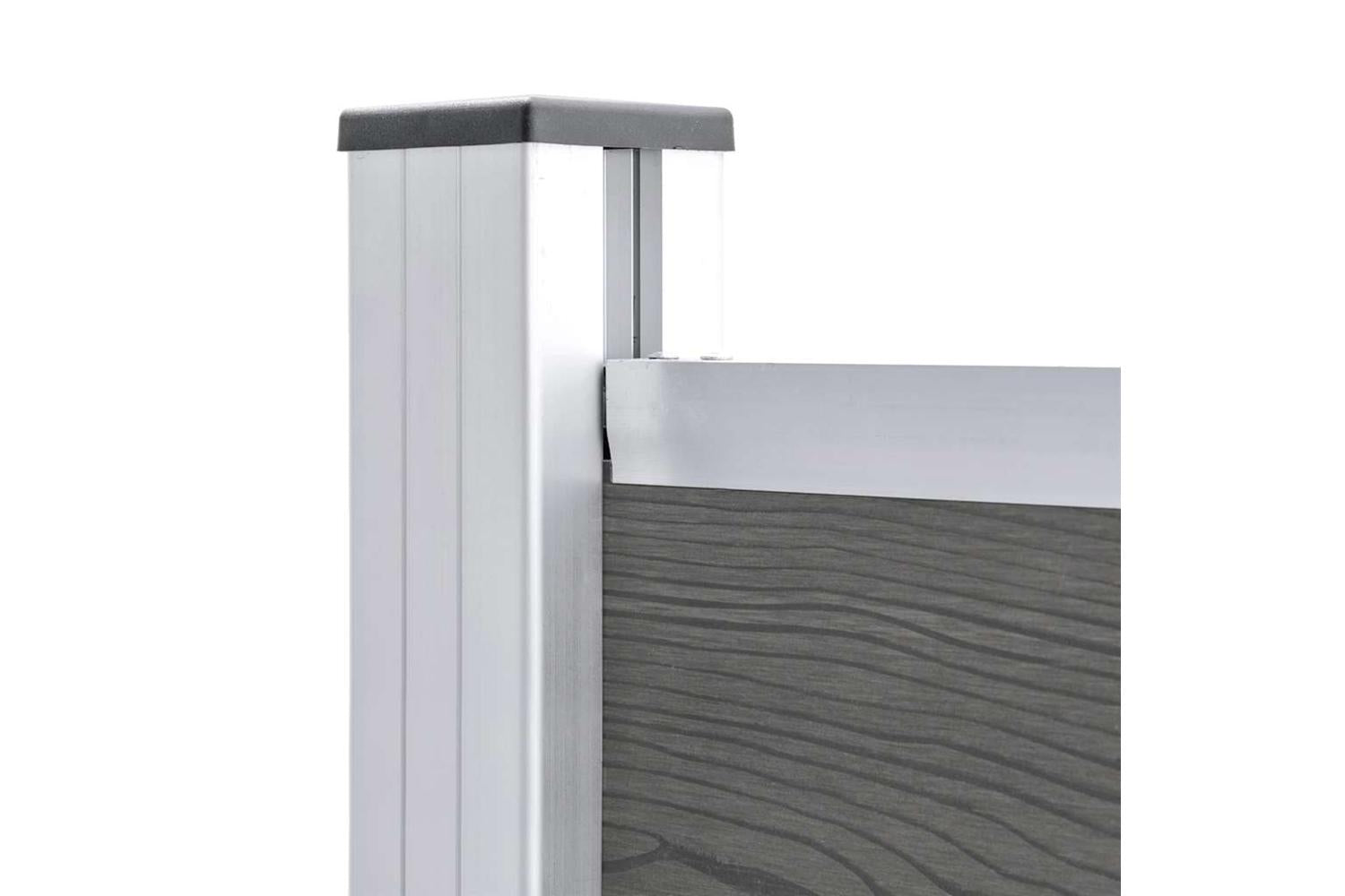 vidaXL Fence Panel Wpc 175x146cm Grey-4