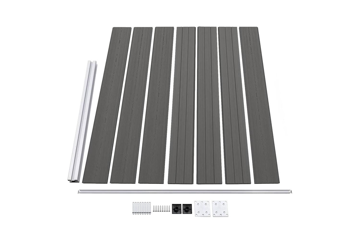 vidaXL Fence Panel Wpc 175x146cm Grey-6