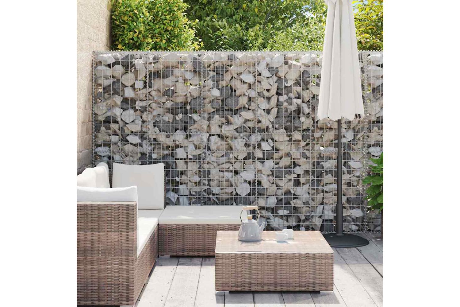 vidaXL 147819 Gabion Wall With Covers Galvanised Steel 900x30x200cm-3