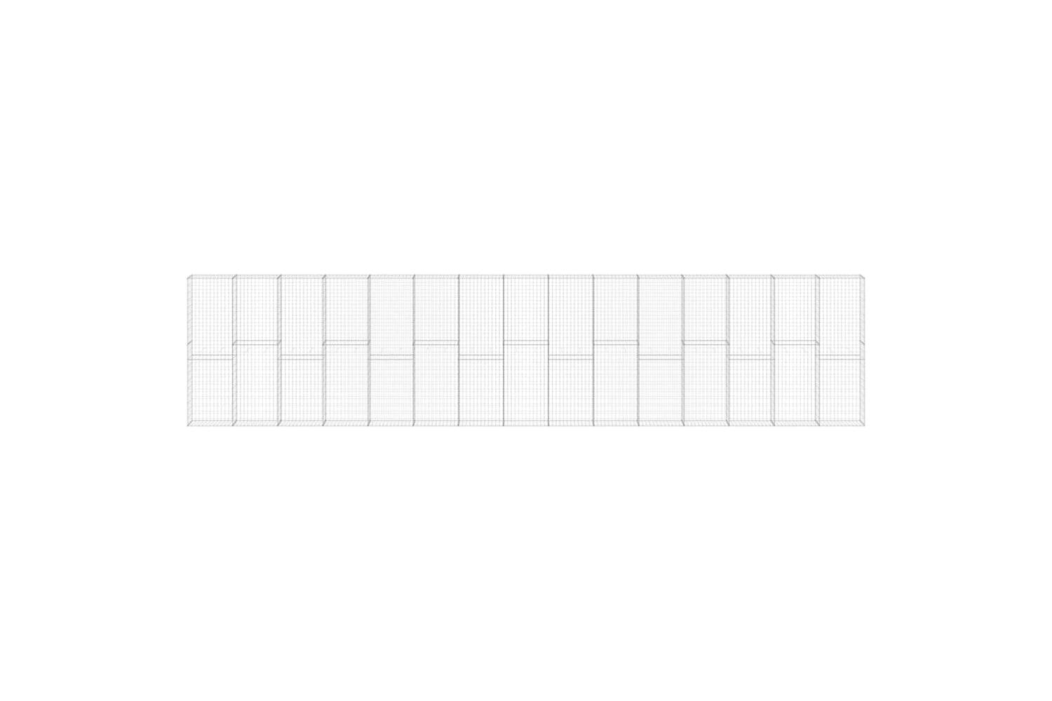 vidaXL 147819 Gabion Wall With Covers Galvanised Steel 900x30x200cm-4