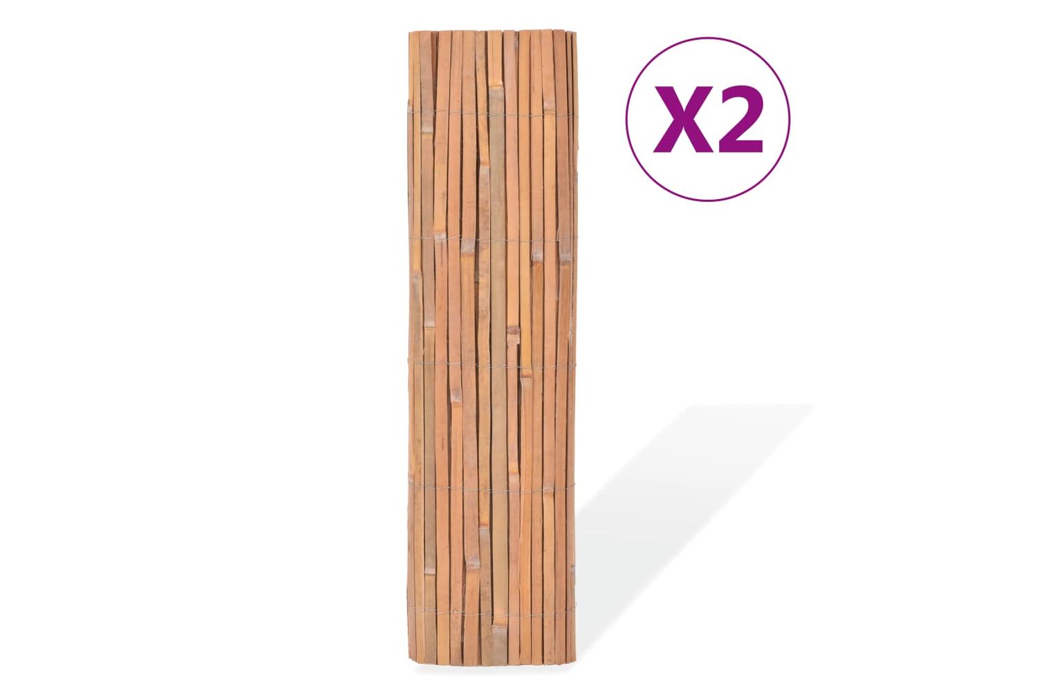vidaXL 3057515 Bamboo Fences 2 Pcs 100x400cm-2
