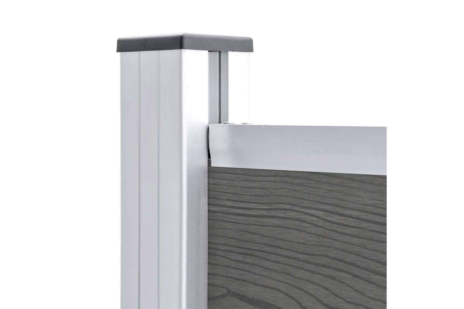 vidaXL Fence Panel Wpc 180x146cm Grey-4