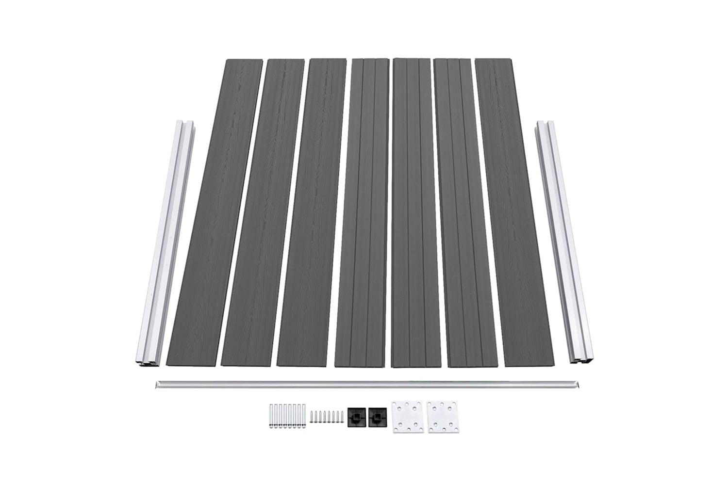 vidaXL Fence Panel Wpc 180x146cm Grey-6