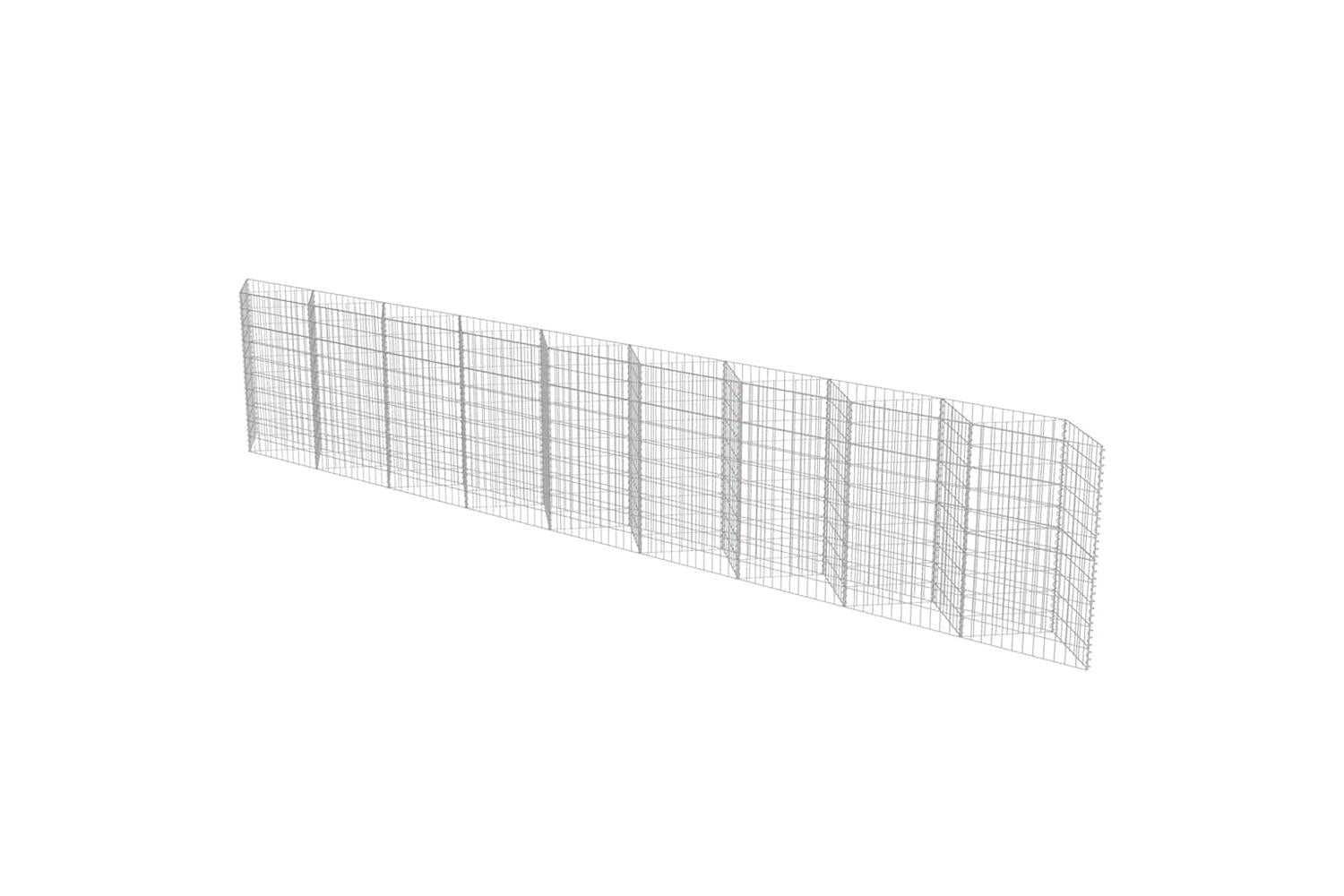 vidaXL 143573 Gabion Wall Galvanised Steel 630x30x100cm-3