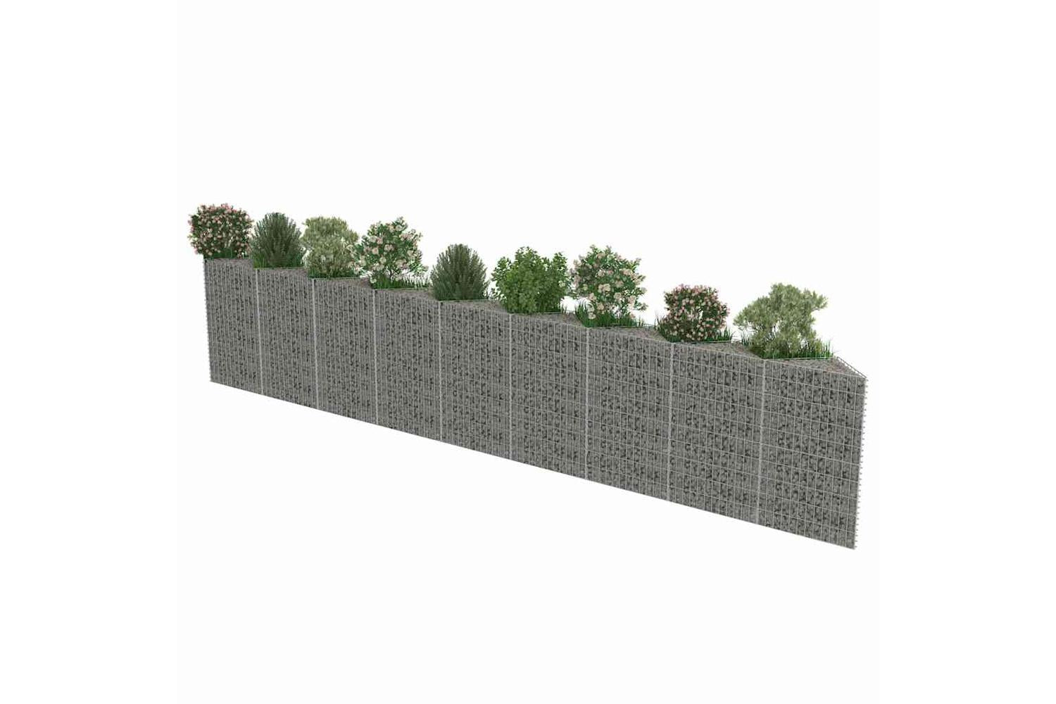 vidaXL 143573 Gabion Wall Galvanised Steel 630x30x100cm-5