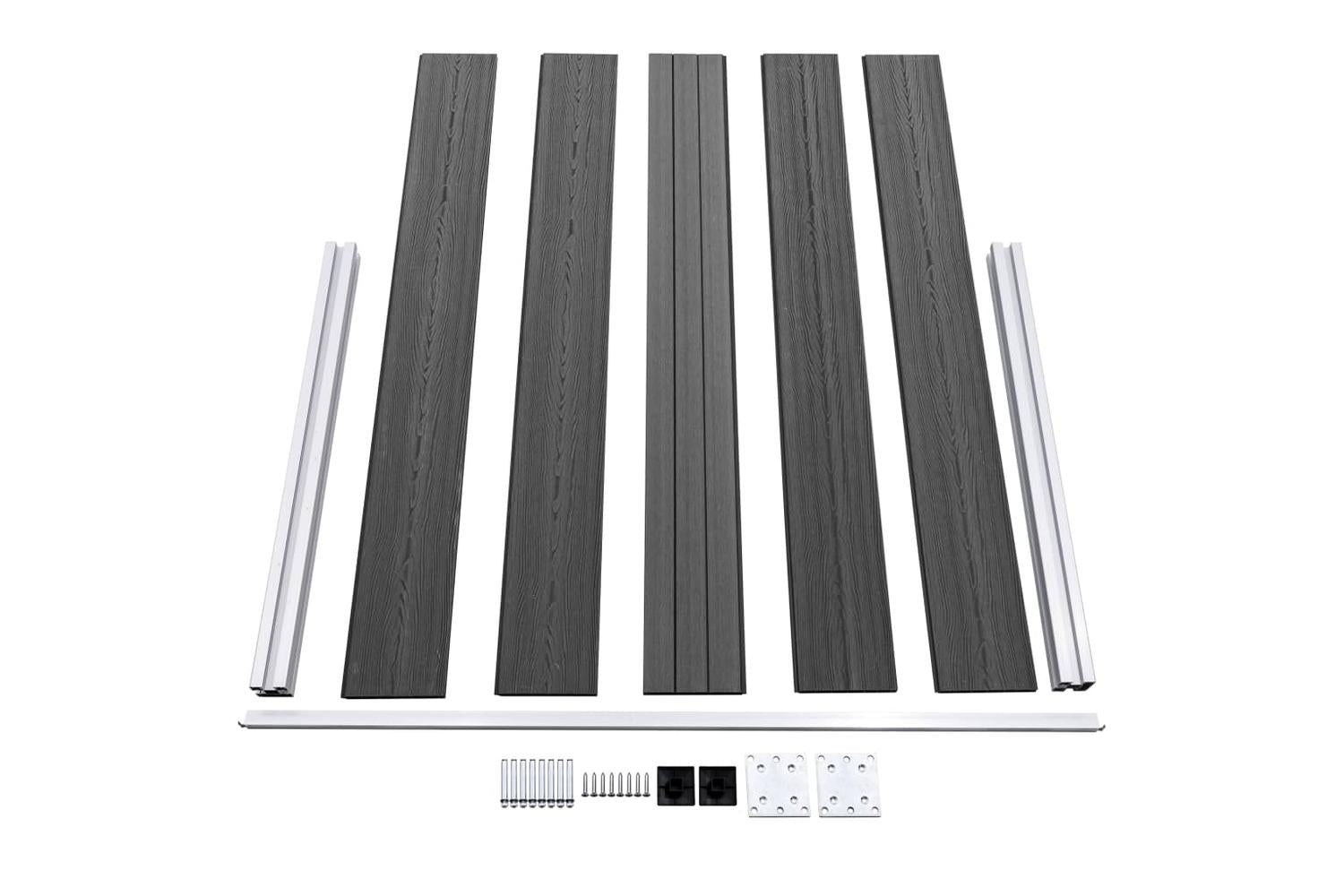 vidaXL 3070449 Fence Panel Set Wpc 699x105cm Black-5