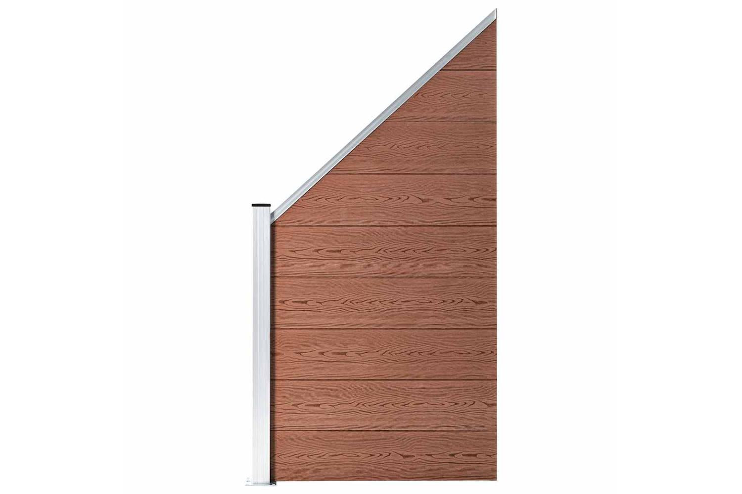 vidaXL 3054430 Wpc Fence Set 1 Square + 1 Slanted 273x186cm Brown-2