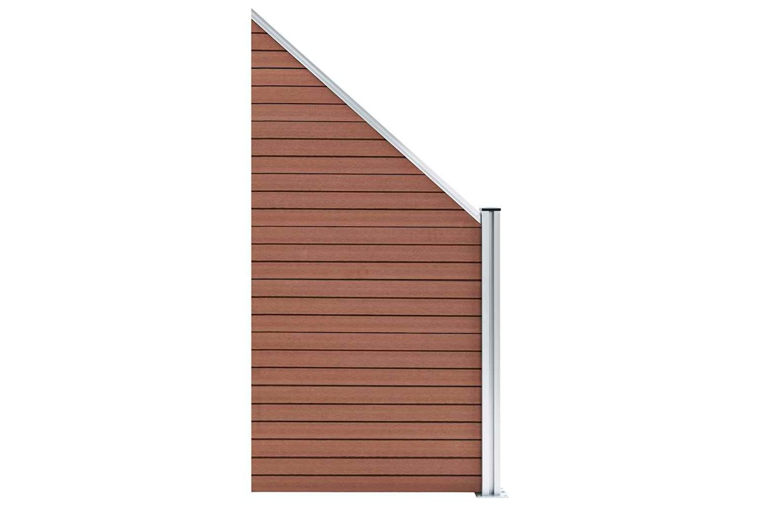 vidaXL 3054430 Wpc Fence Set 1 Square + 1 Slanted 273x186cm Brown-3