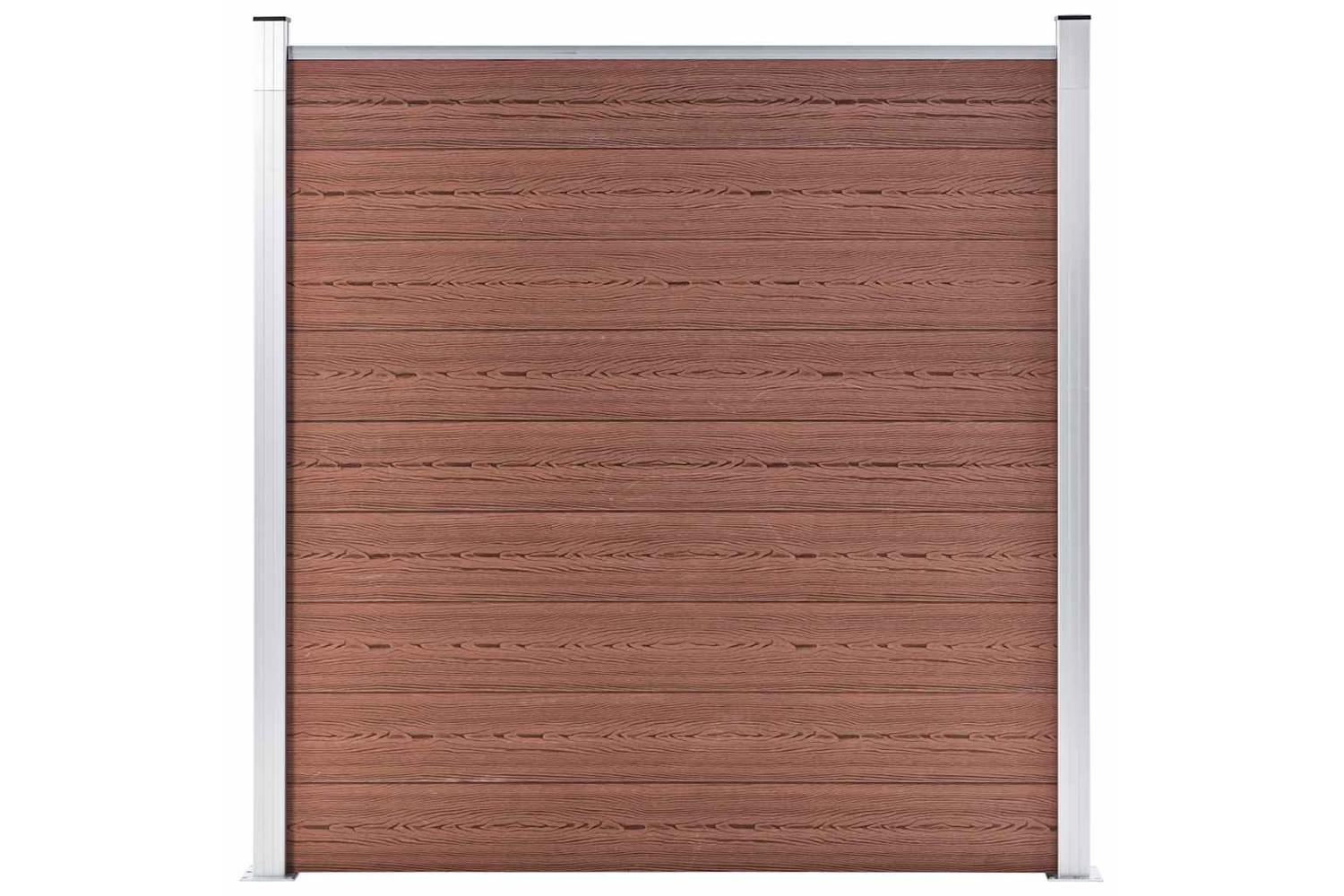 vidaXL 3054430 Wpc Fence Set 1 Square + 1 Slanted 273x186cm Brown-8