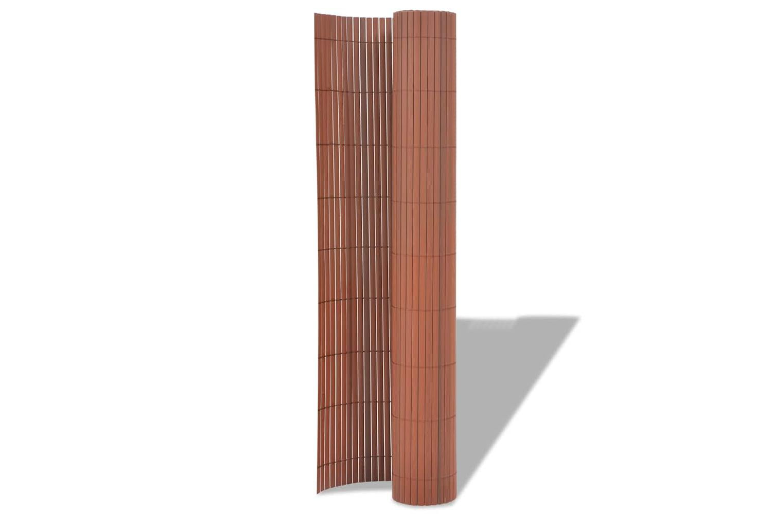 vidaXL 43630 Double-sided Garden Fence Pvc 90x500cm Brown-2