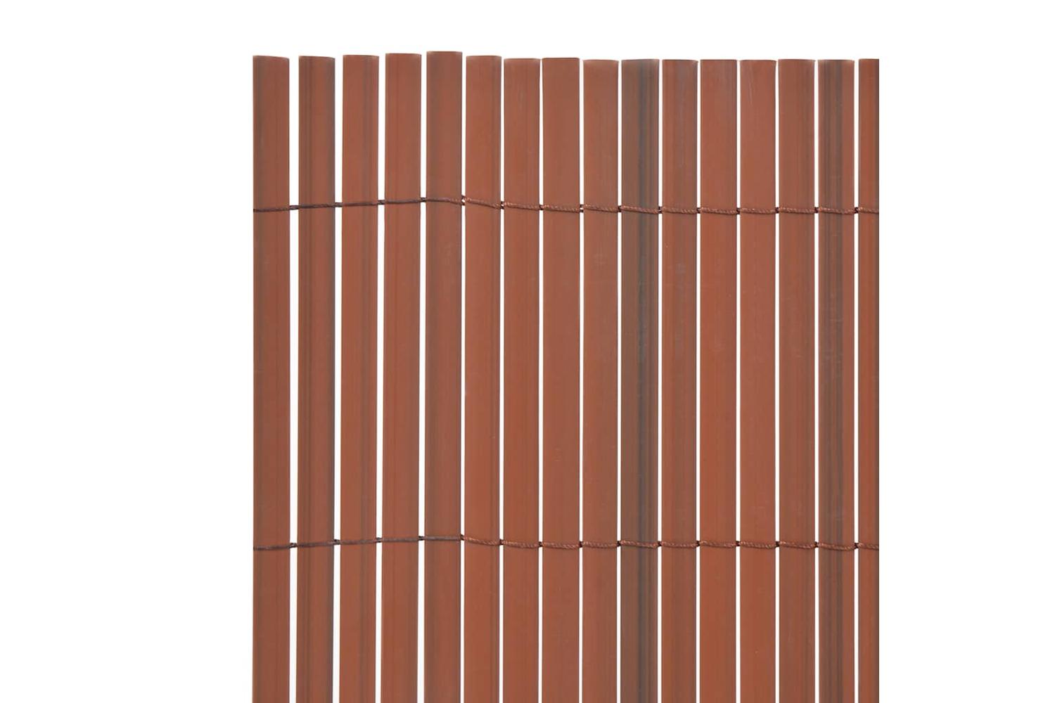 vidaXL 43630 Double-sided Garden Fence Pvc 90x500cm Brown-3