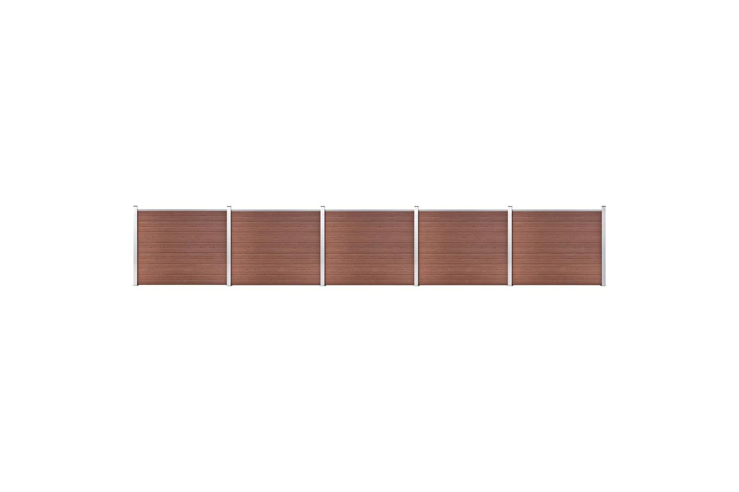 vidaXL 3070454 Fence Panel Set Wpc 872x146cm Brown