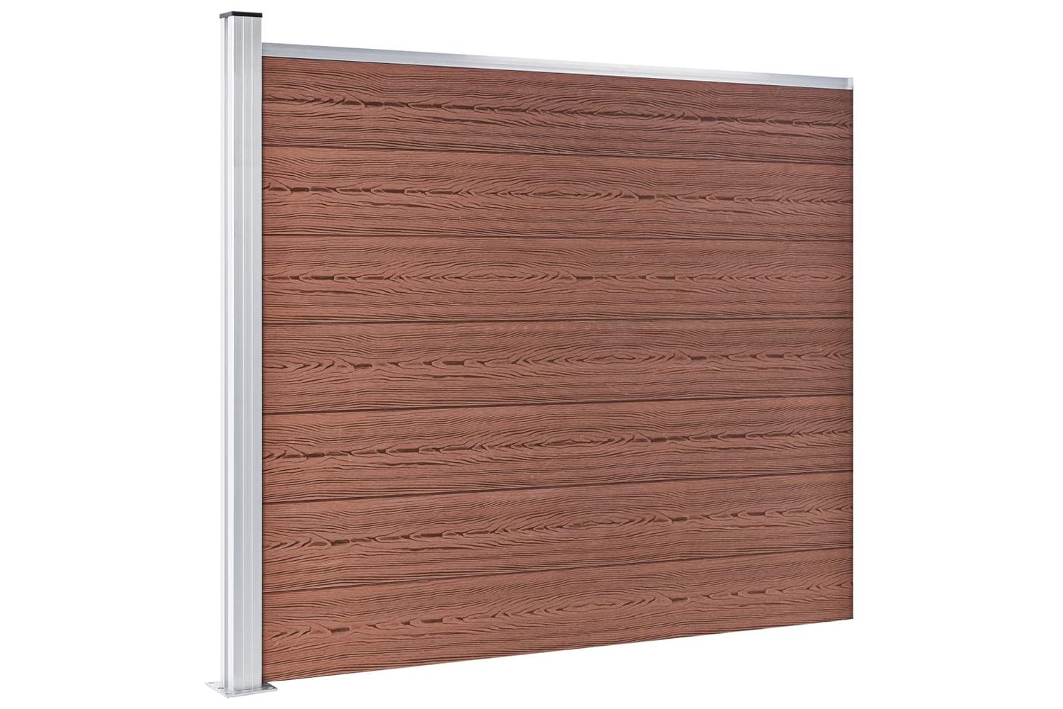 vidaXL 3070454 Fence Panel Set Wpc 872x146cm Brown-3