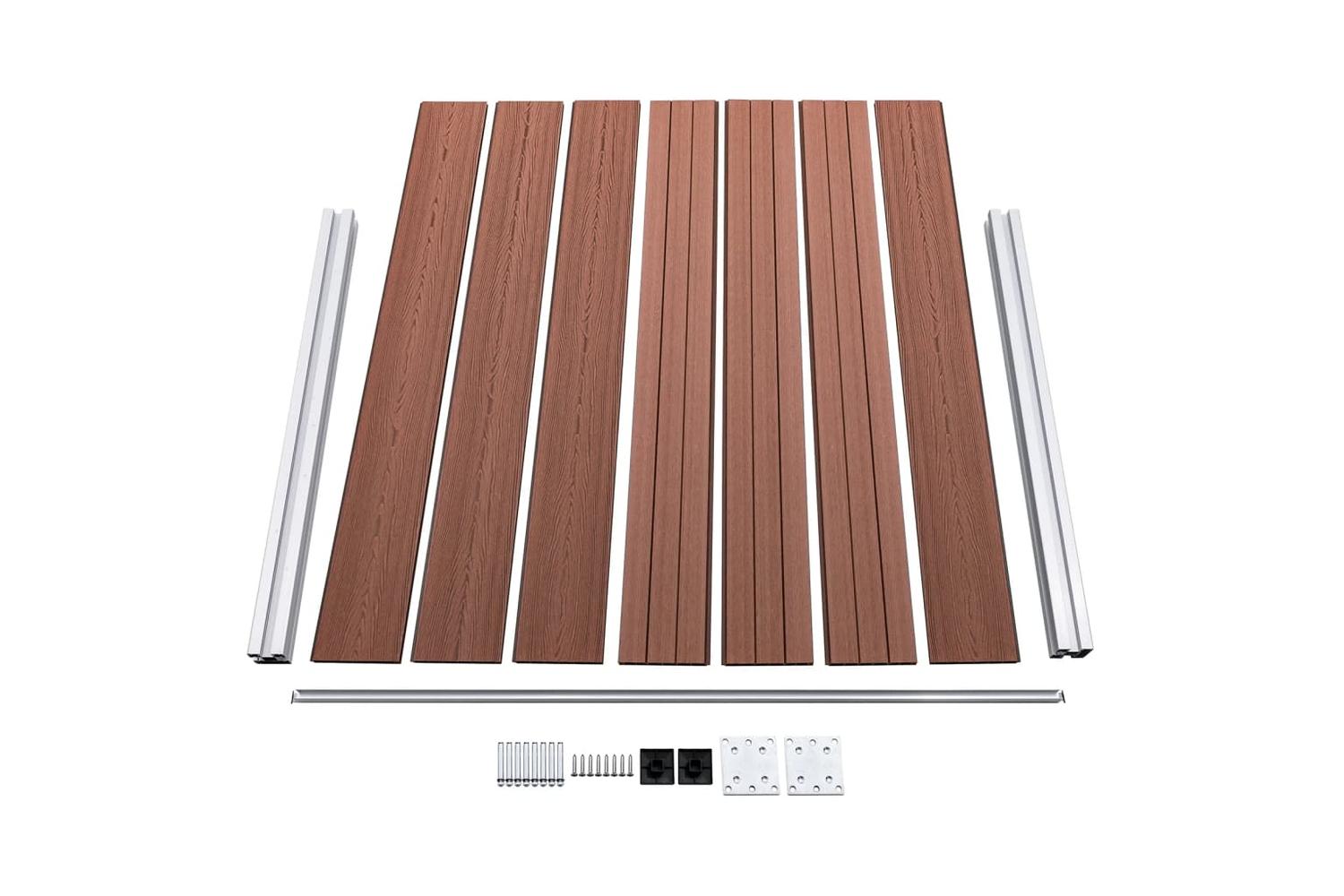 vidaXL 3070454 Fence Panel Set Wpc 872x146cm Brown-5