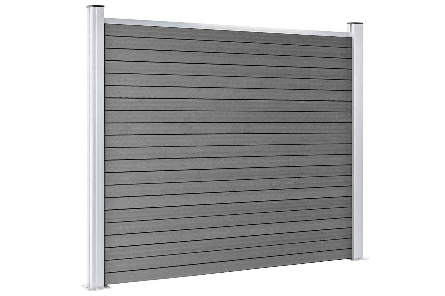 vidaXL 3070456 Fence Panel Set Wpc 526x146cm Grey-4