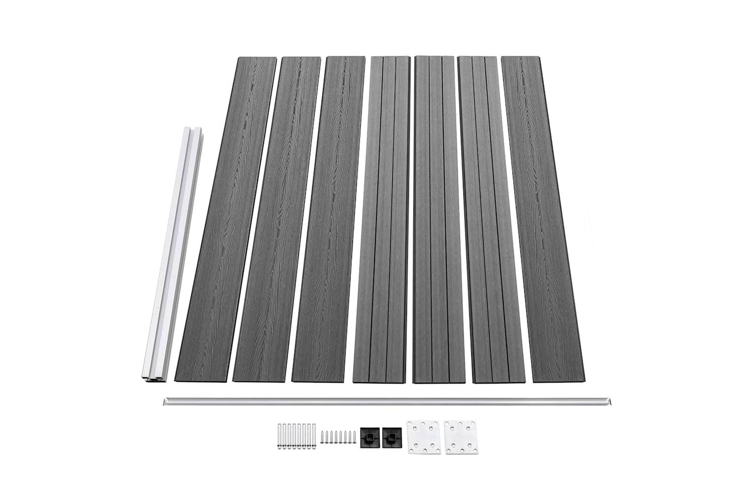 vidaXL 3070456 Fence Panel Set Wpc 526x146cm Grey-5
