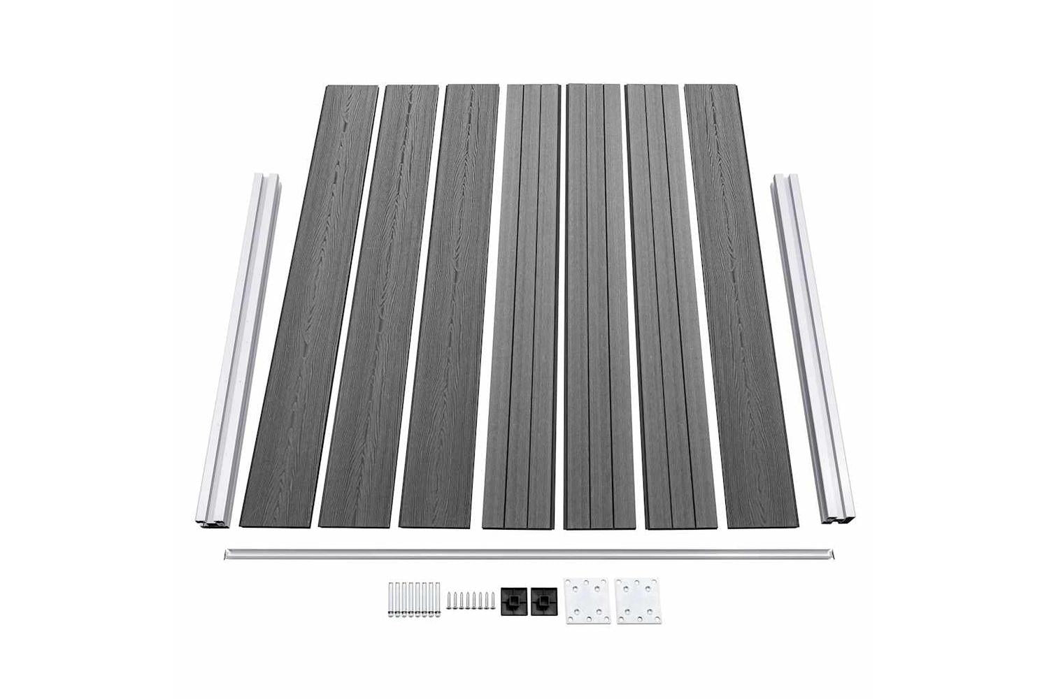 vidaXL 3070456 Fence Panel Set Wpc 526x146cm Grey-6