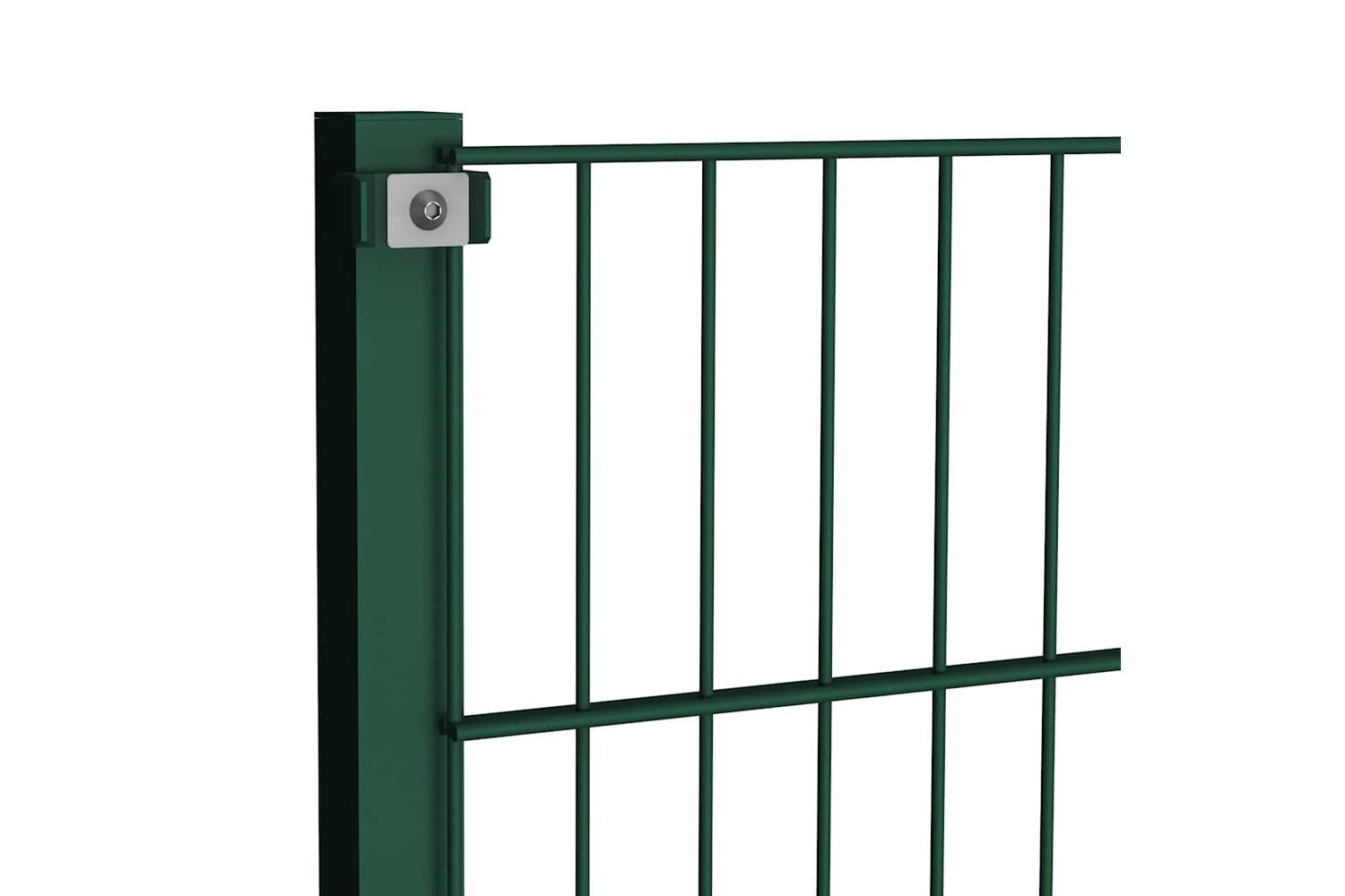 Vidaxl 278613 Fence Panel With Posts Iron 17x0.8 M Green-4