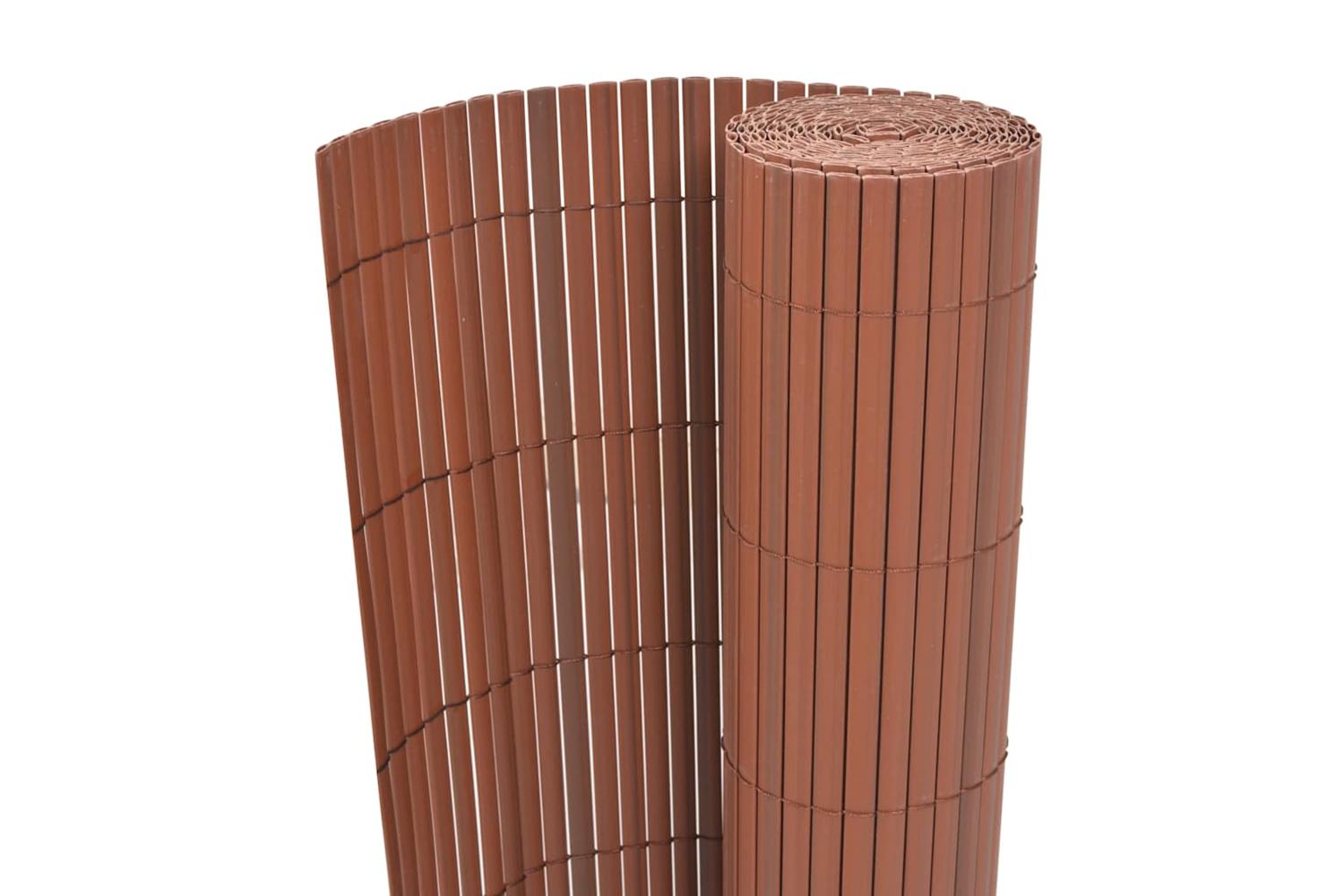 vidaXL 43625 Double-sided Garden Fence Pvc 90x300cm Brown