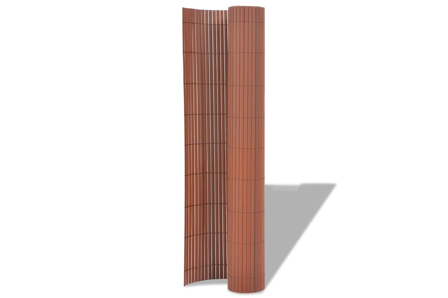 vidaXL 43625 Double-sided Garden Fence Pvc 90x300cm Brown-2