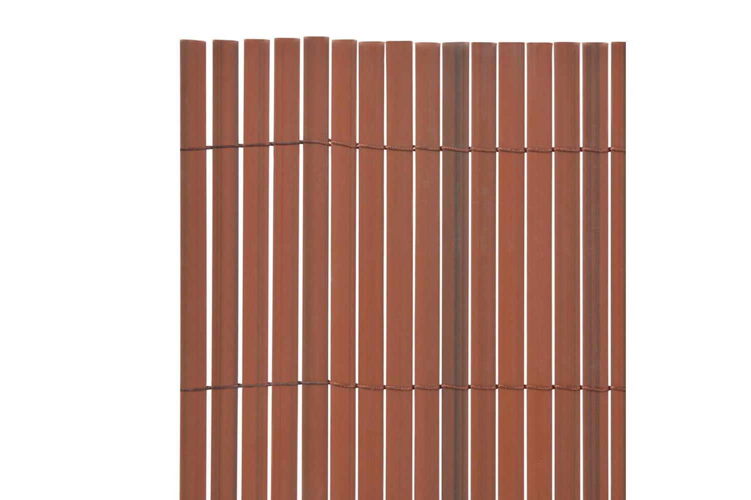 vidaXL 43625 Double-sided Garden Fence Pvc 90x300cm Brown-3