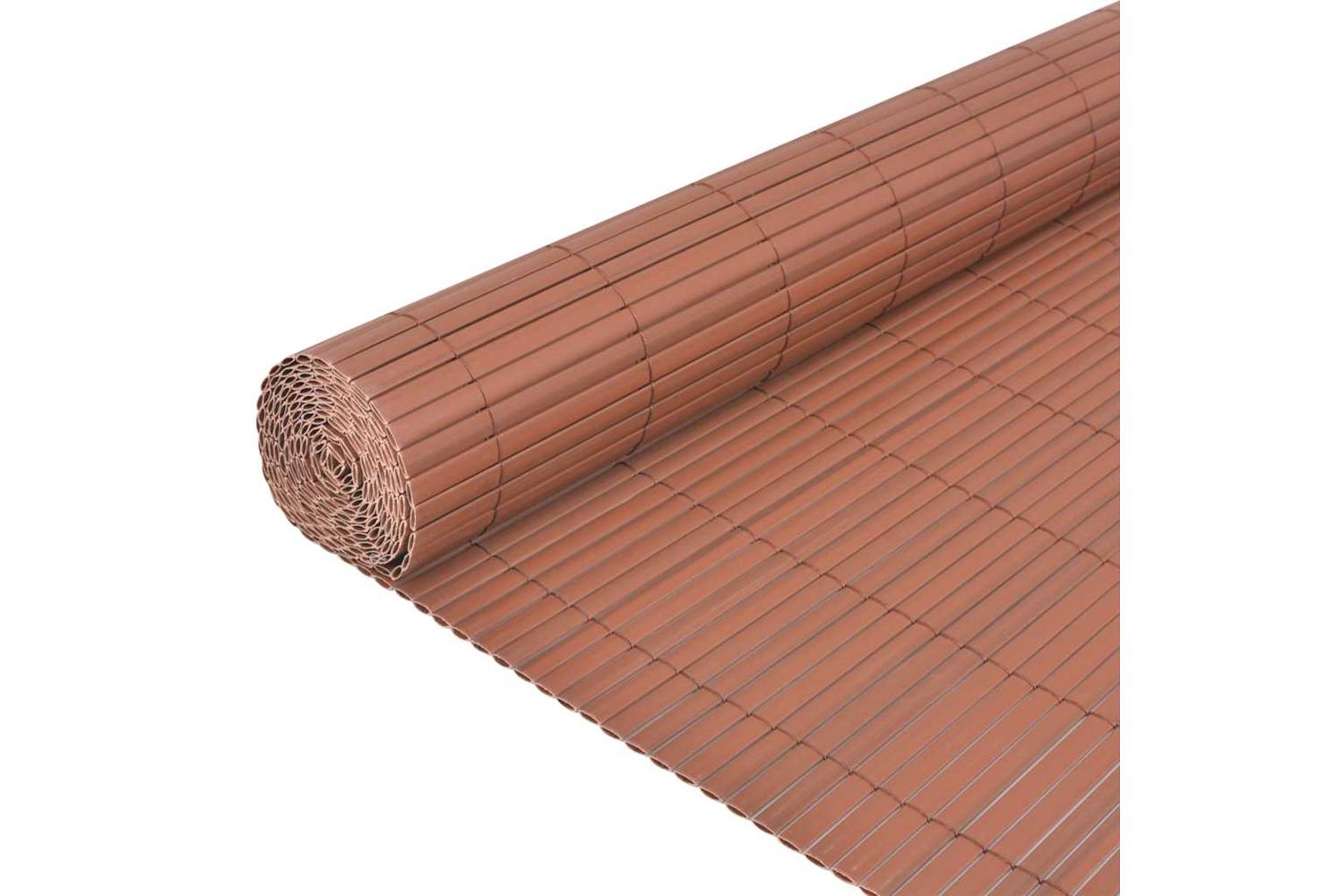 vidaXL 43625 Double-sided Garden Fence Pvc 90x300cm Brown-4