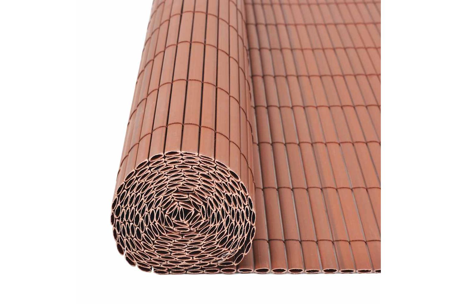 vidaXL 43625 Double-sided Garden Fence Pvc 90x300cm Brown-5
