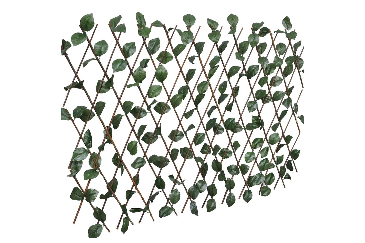 vidaXL 147752 Willow Trellis Fences 5 Pcs With Artificial Leaves 180x60cm-2