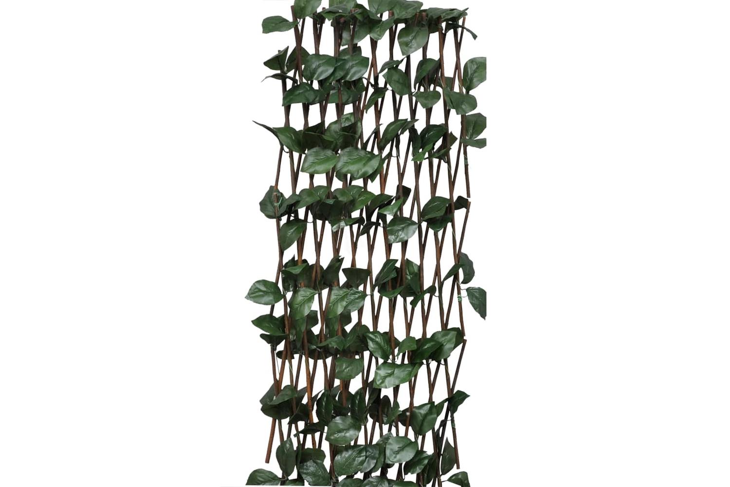 vidaXL 147752 Willow Trellis Fences 5 Pcs With Artificial Leaves 180x60cm-3