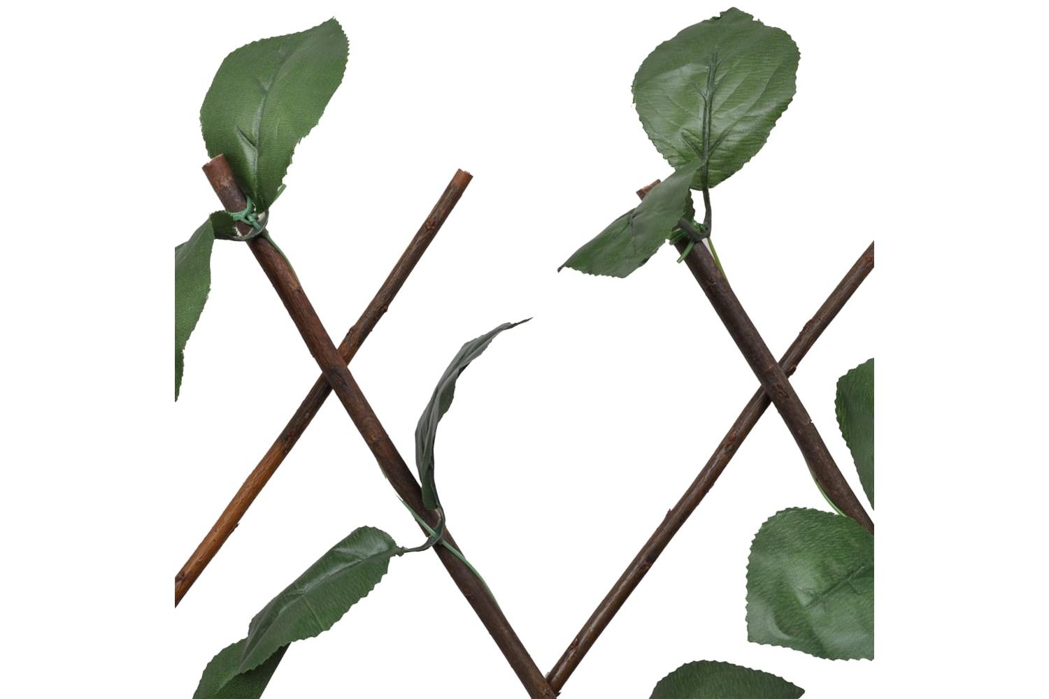 vidaXL 147752 Willow Trellis Fences 5 Pcs With Artificial Leaves 180x60cm-4