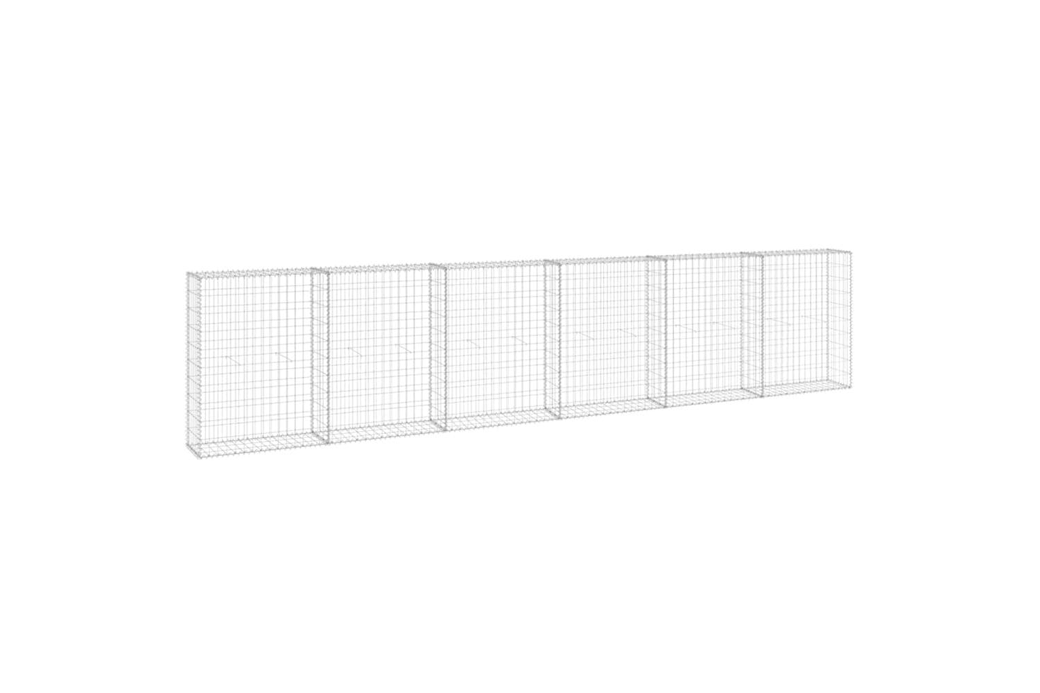 Vidaxl Gabion Wall With Covers Galvanised Steel 300x30x100 Cm