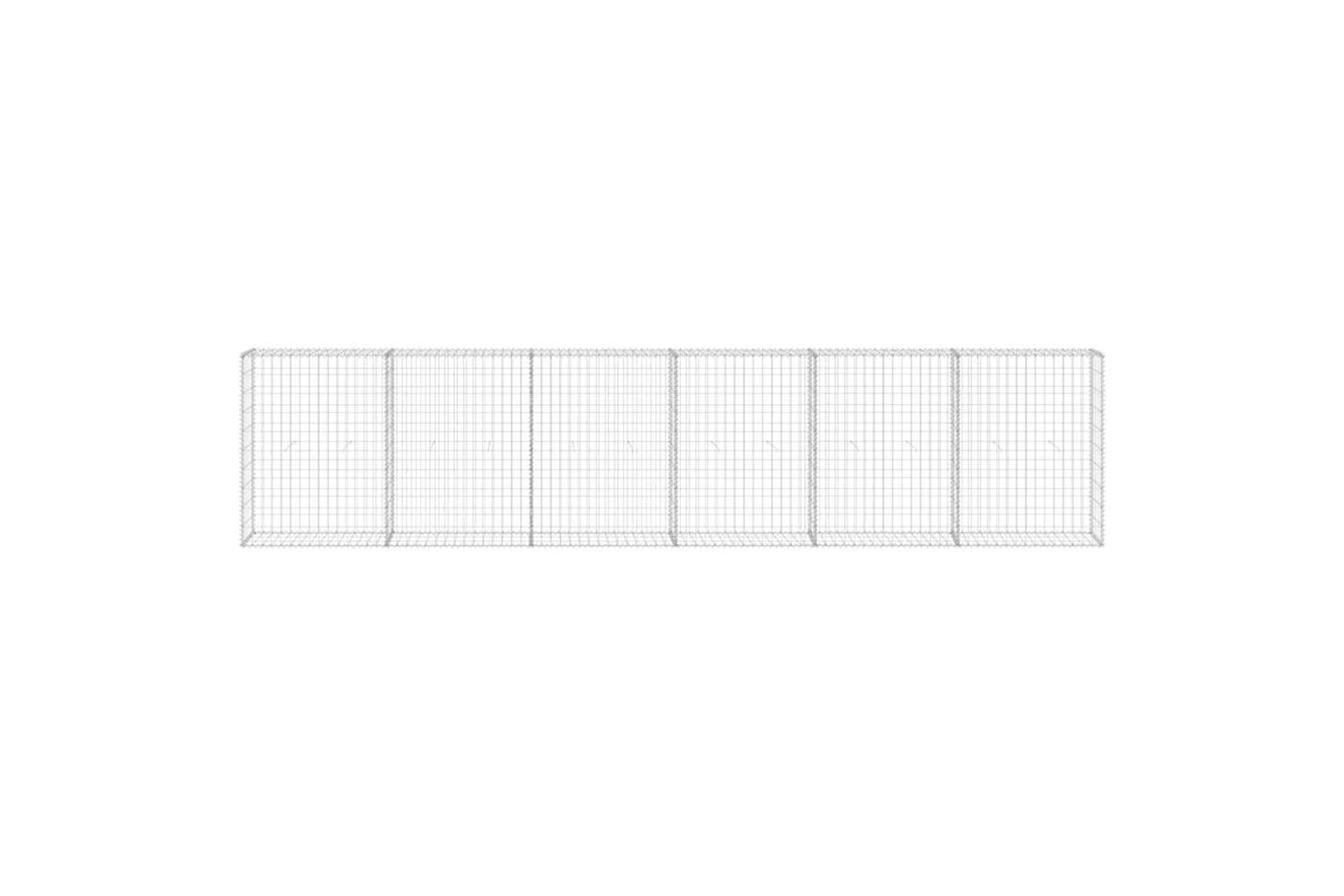 Vidaxl Gabion Wall With Covers Galvanised Steel 300x30x100 Cm-4