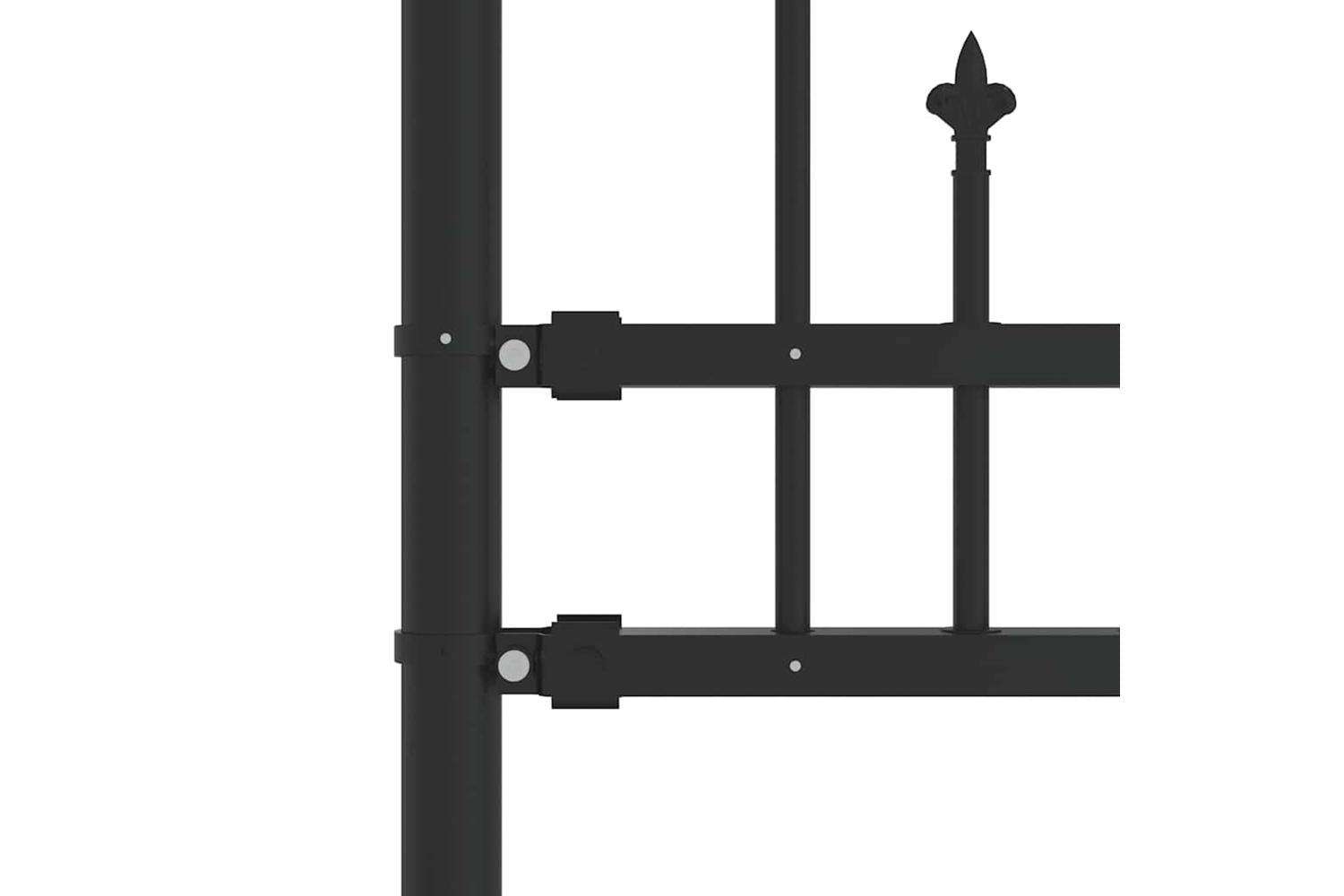 vidaXL 151088 Garden Fence With Spear Top Black 222cm Powder-coated Steel-4