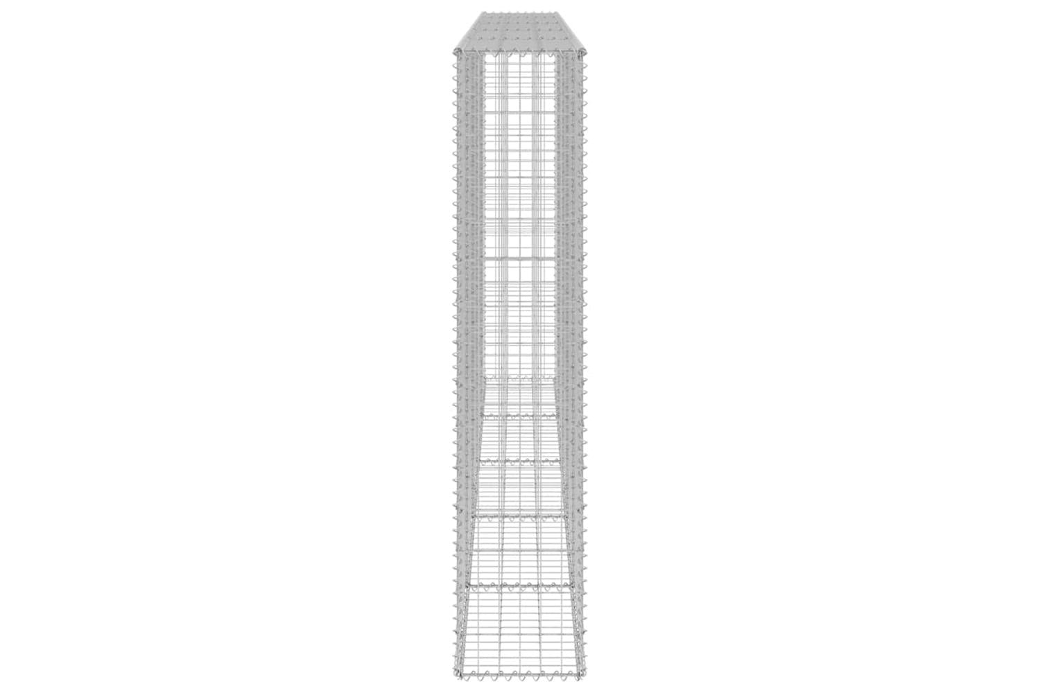 vidaXL 147822 Gabion Wall With Covers Galvanised Steel 300x30x150cm-4