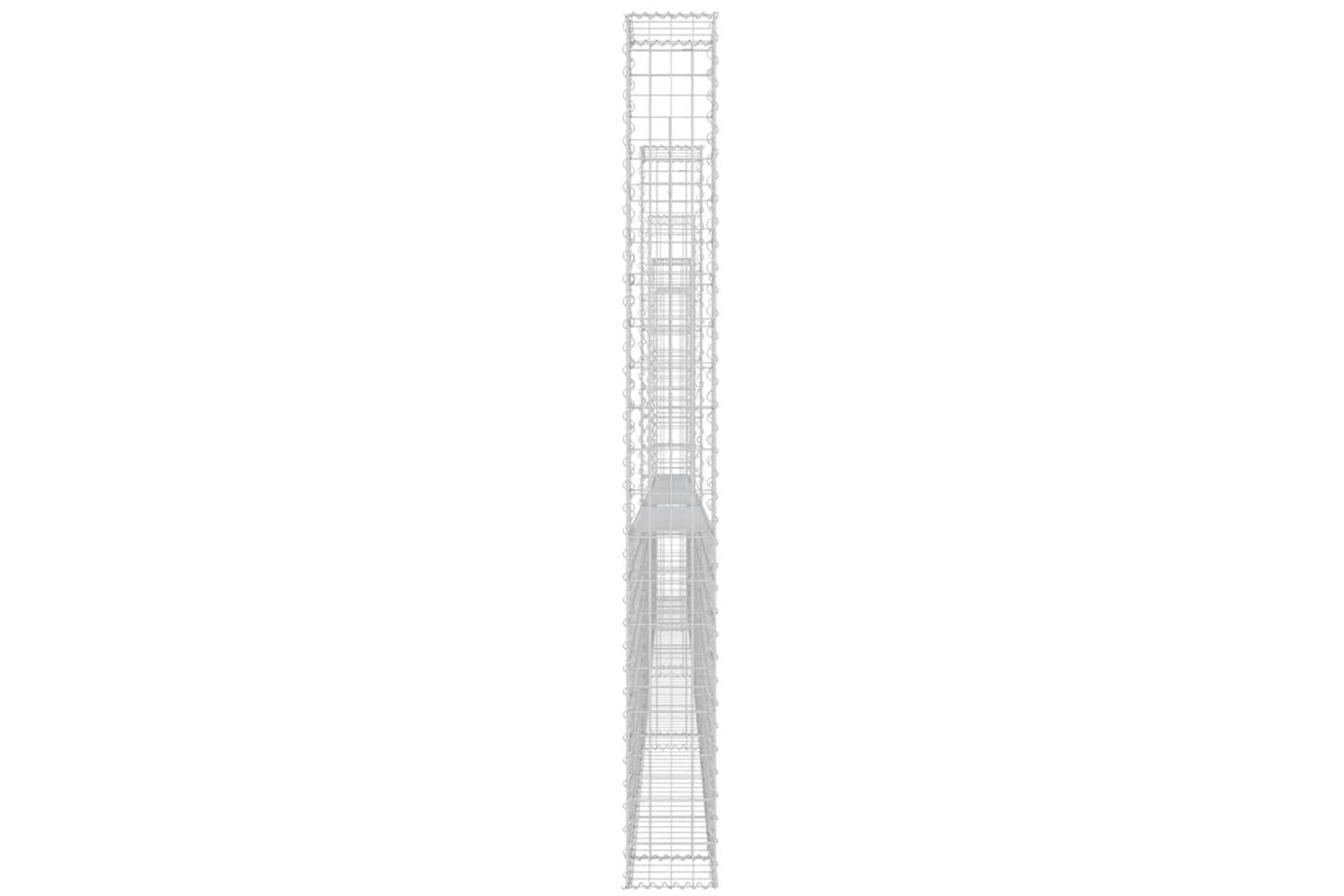 vidaXL 151293 U-shape Gabion Basket With 6 Posts Iron 620x20x200cm-4
