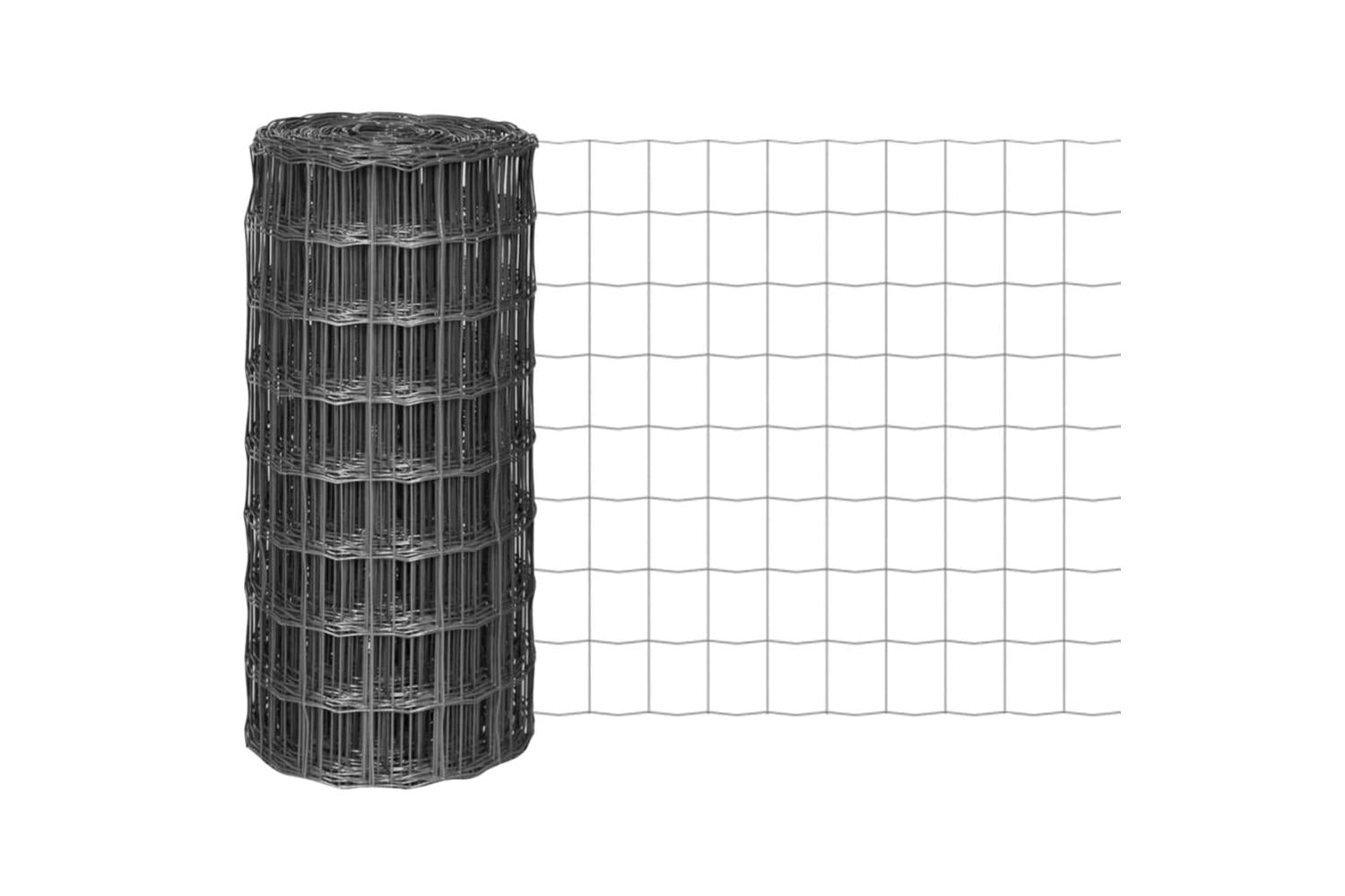 Vidaxl 142514 Euro Fence Steel 25x0.8 M Grey