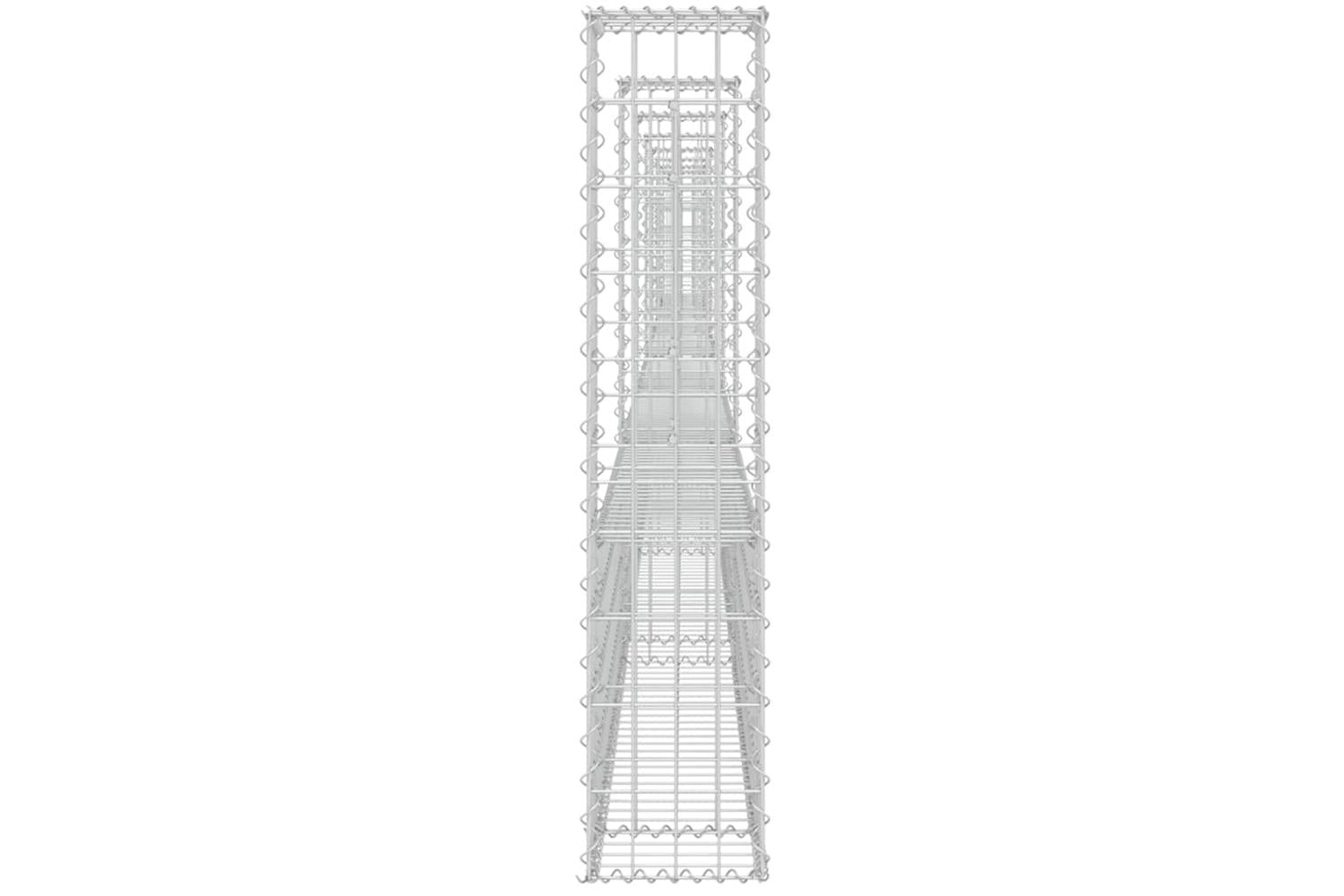 vidaXL 151281 U-shape Gabion Basket With 8 Posts Iron 860x20x100cm-4